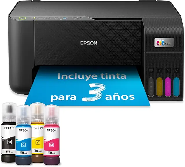 Imagen relacionada con Epson Impresora multifunción EcoTank ET-2862 A4 con depósito de Tinta, conexión Wi-Fi y hasta 3 años de Tinta incluida