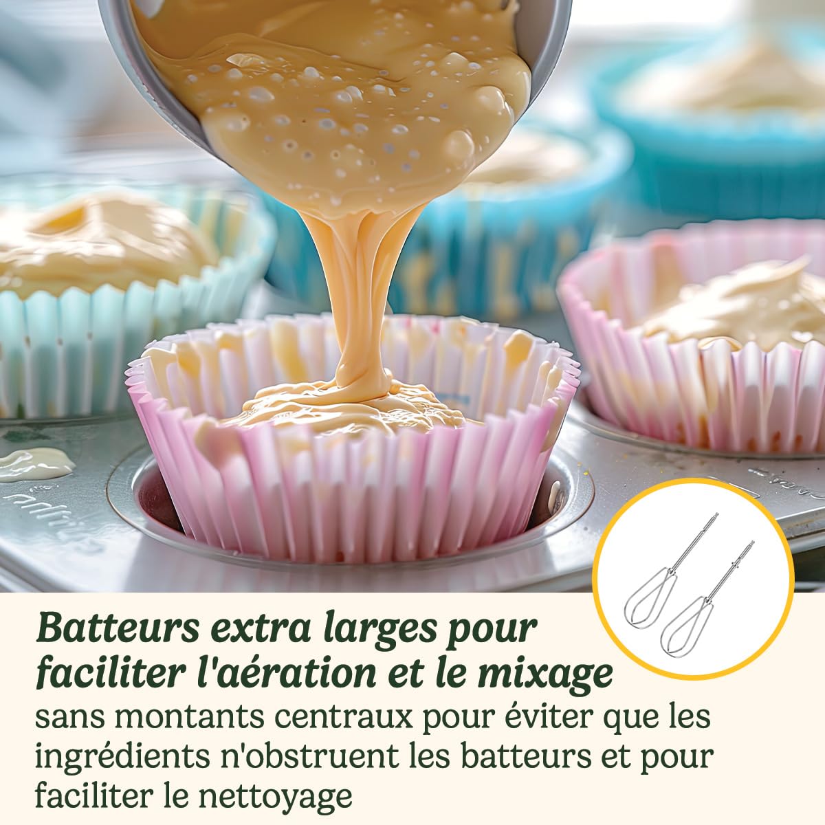 Cuisinart Power Advantage Batteur Électrique à Main 7 Vitesses 200W – Fouet Ballon, Crochets Pâte, Batteurs Inox, Étui Rangement, Puissance Auto-Adaptative