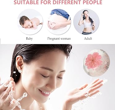 Bathing Soap with Flower Essence for Women Face Washing