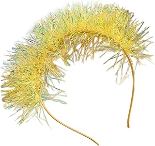 Yzdysg Tocado, diadema con oropel colorido para fiestas, actuaciones escénicas, llamativa diadema de fiesta, cumpleaños