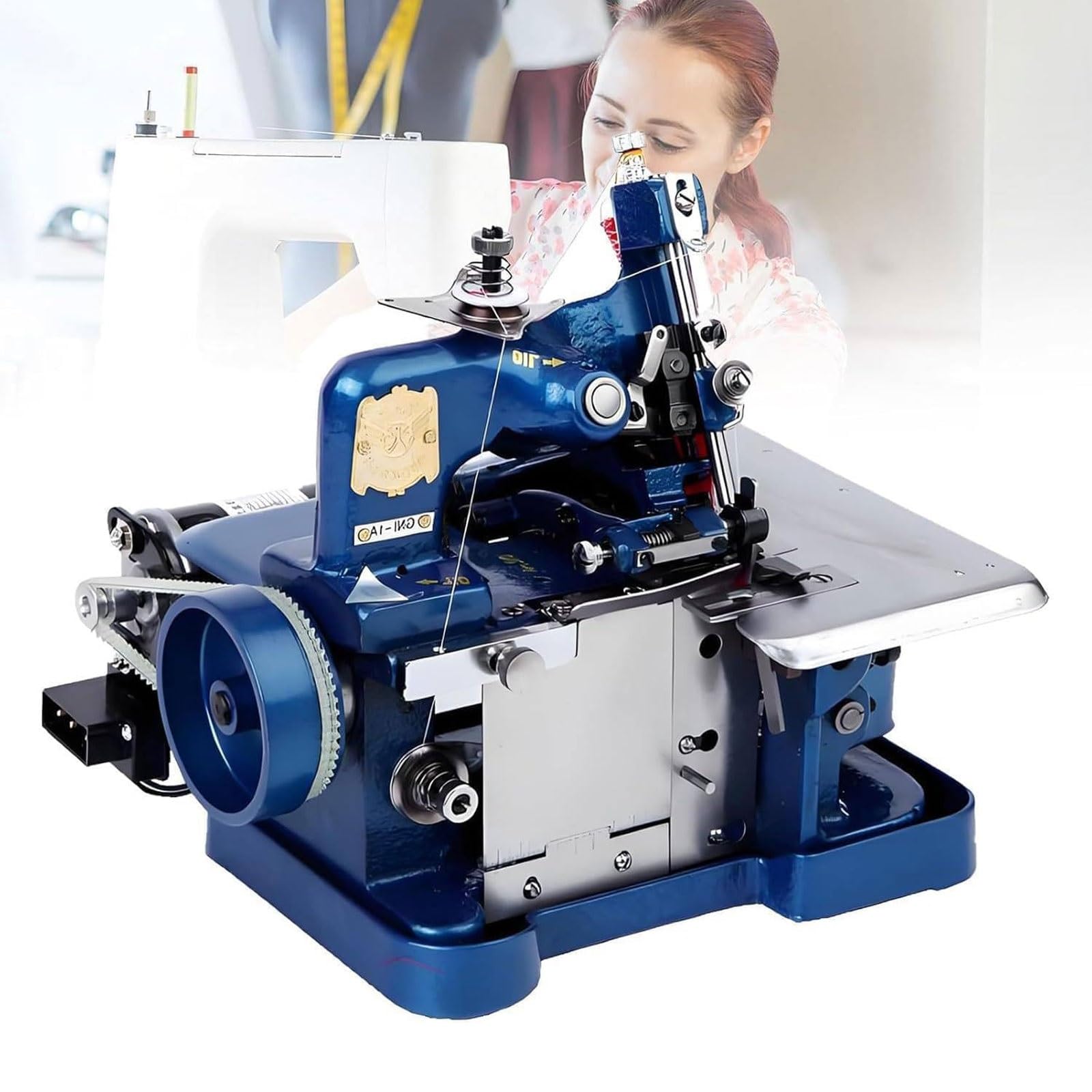 Macchina da cucire overlock resistente, 250 W, 3000 SPM, lunghezza del punto regolabile 1,5-3,2 mm, controllo continuo della velocità, ideale per uso domestico e professionale
