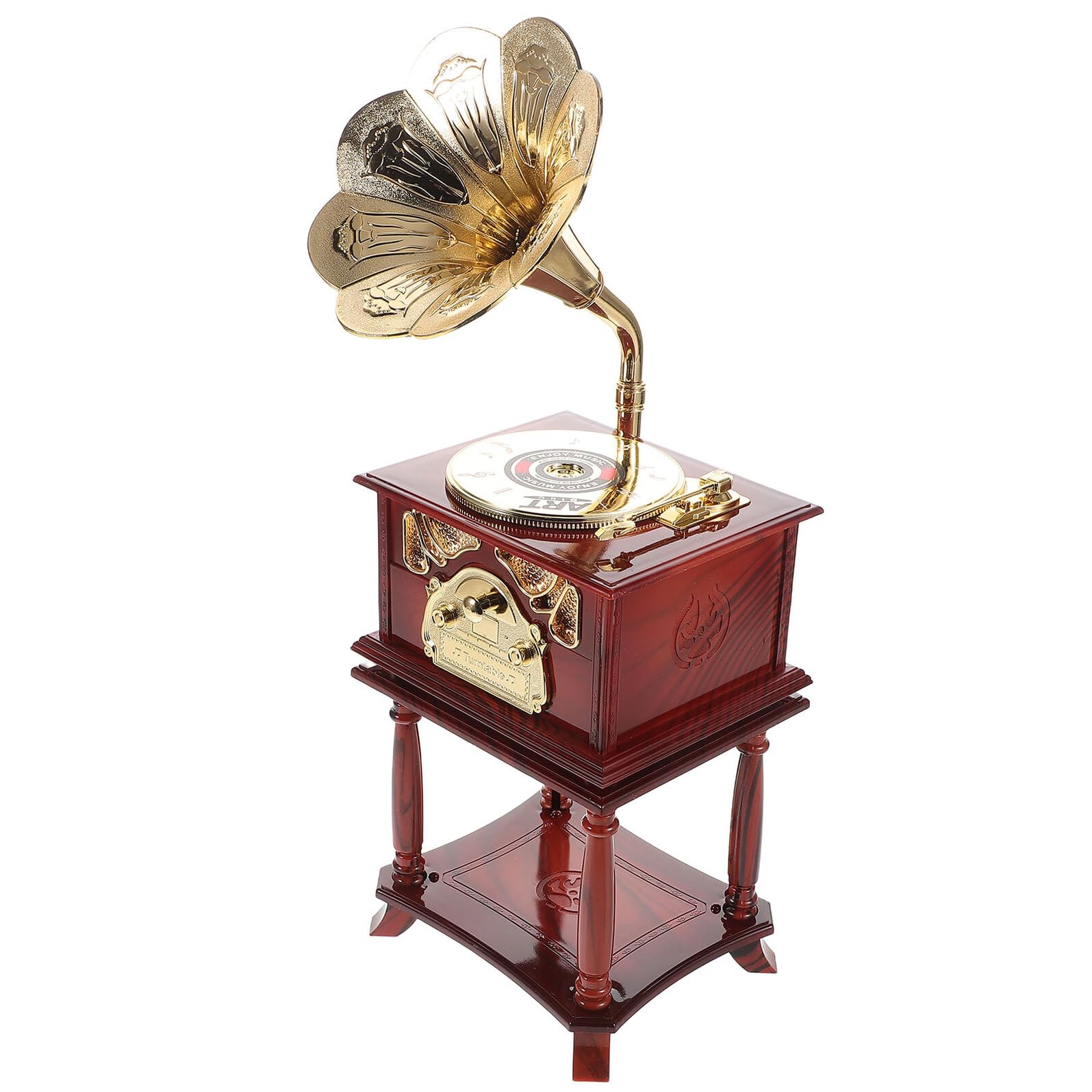 Alipis Retro Phonograph Spieluhr Kleiner aus Kunststoff und Metall