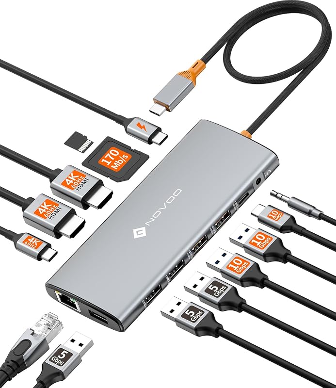 NOVOO Docking Station USB-C 14 in 1