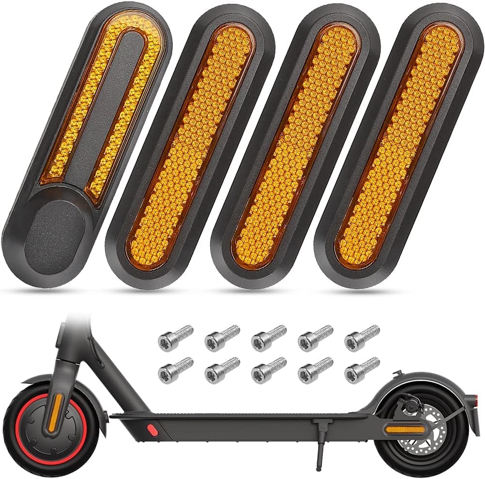 Acheter Lot de 4 moyeux de roue de scooter électrique, capuchon de fourche, bandes réfléchissantes, couvercle décoratif côté roue avec vis, compatible avec M365 PRO PRO2 1S