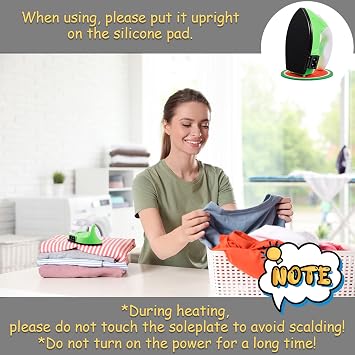 Honoson Mini Craft Iron, Small Portable Heat Press Heat Transfer Machine with Mesh Cloth Pressing Cloth Pad Silicone Pad, Charging Base Accessories for T Shirt Shoe DIY Bag(Green)