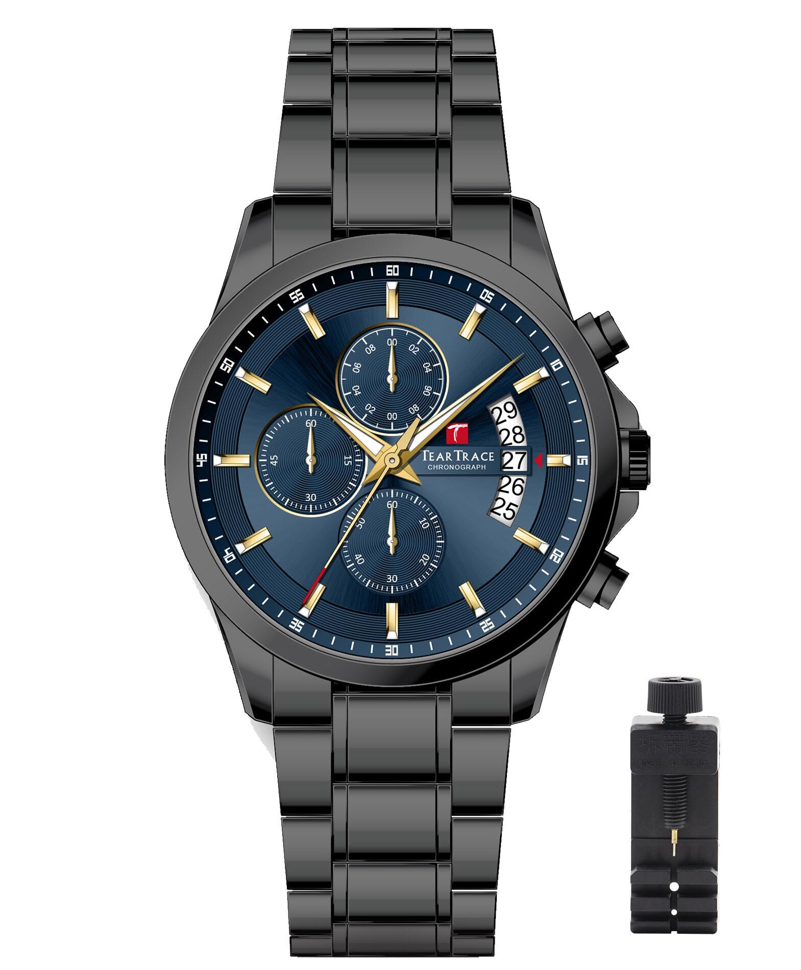 TEARTRACEWatch for Man Casual Chronograph Sport Military Watch Waterproof Sport Multifunctional Leather Wristwatch