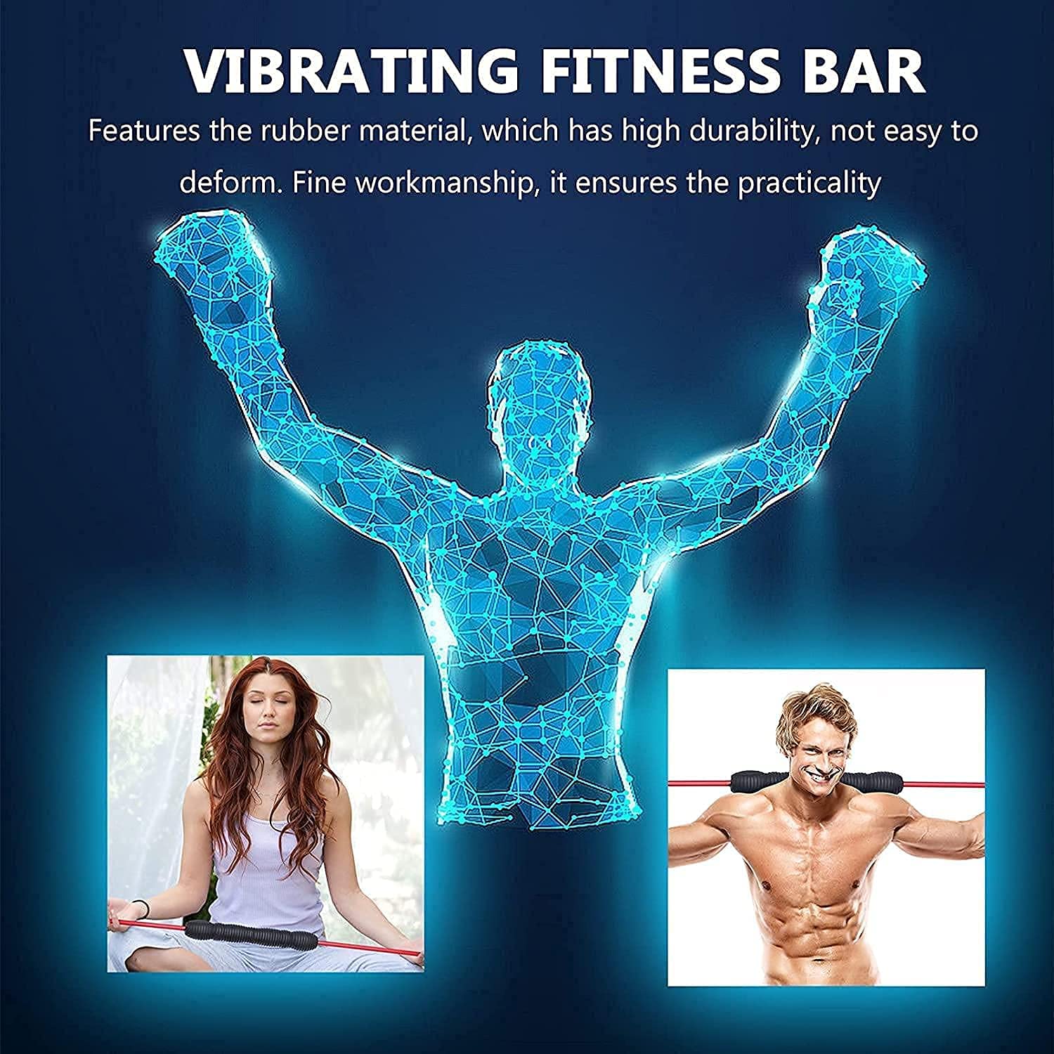 Asta elastica Bar fitness Asta elastica staccabile Barra fitness vibrante staccabile da 160 cm, asta elastica per aerobica per allenamento della forza, barra flessibile elastica per tremore, barra per