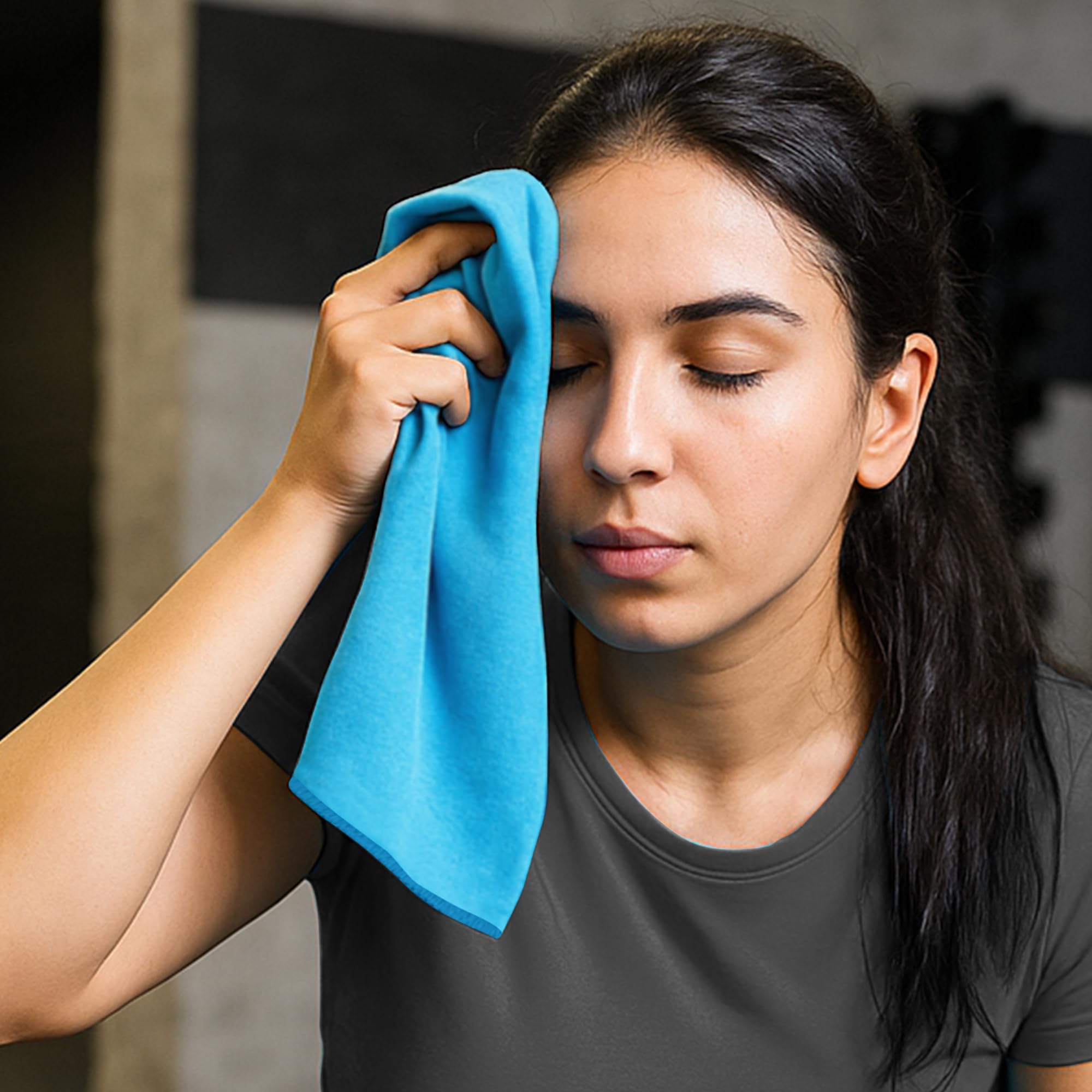 Story@Home Gym Towel for Men Workout Swimming Microfiber Towels for Bath Men Hand Towel for Women Thin Quick Drying Lightweight Absorbent Towel (42 x 55 cm, Blue) | Pack of 1-image-31