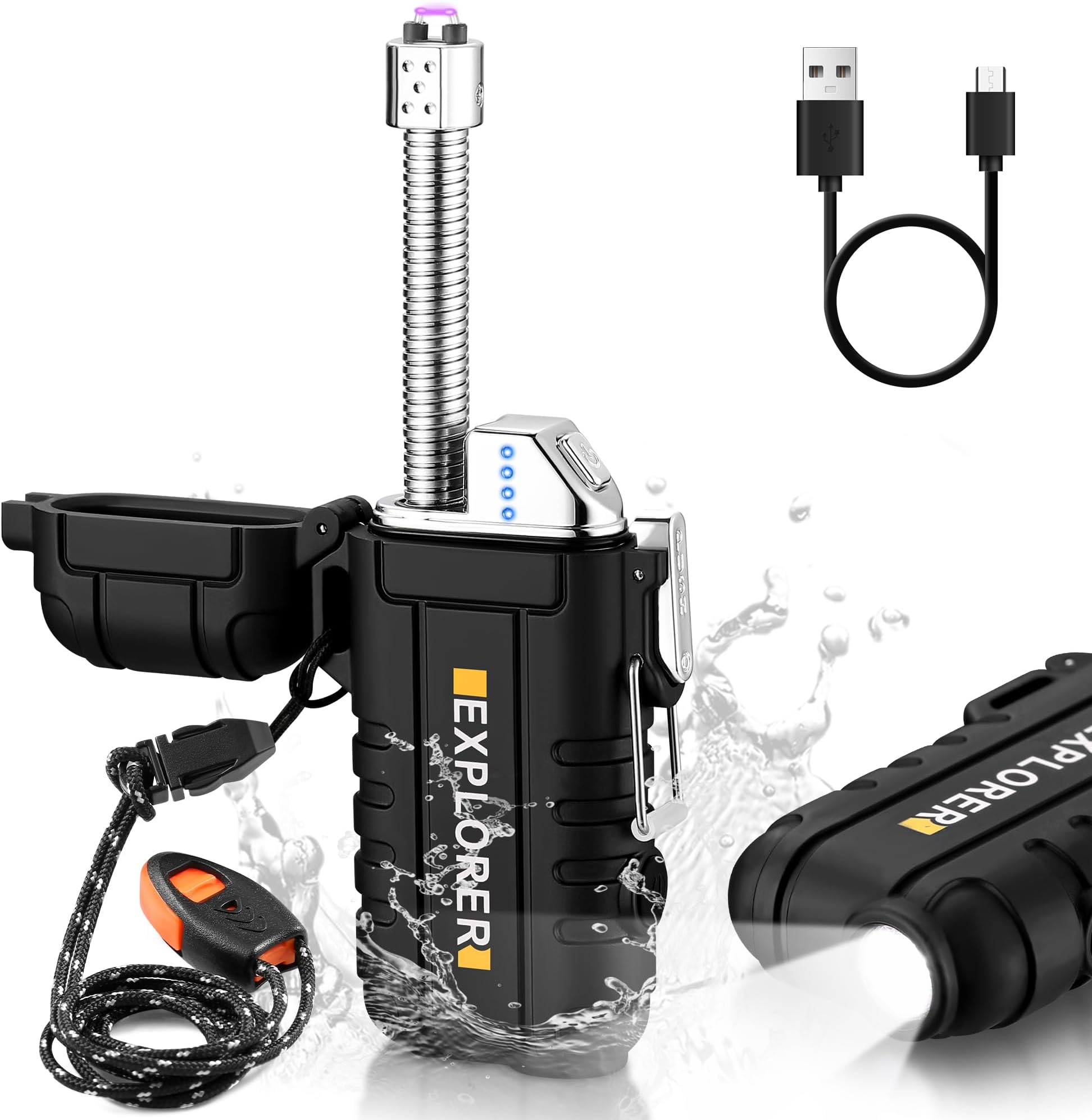 lafagiet USB C Rechargeable Lighter, 360° Flexible Neck