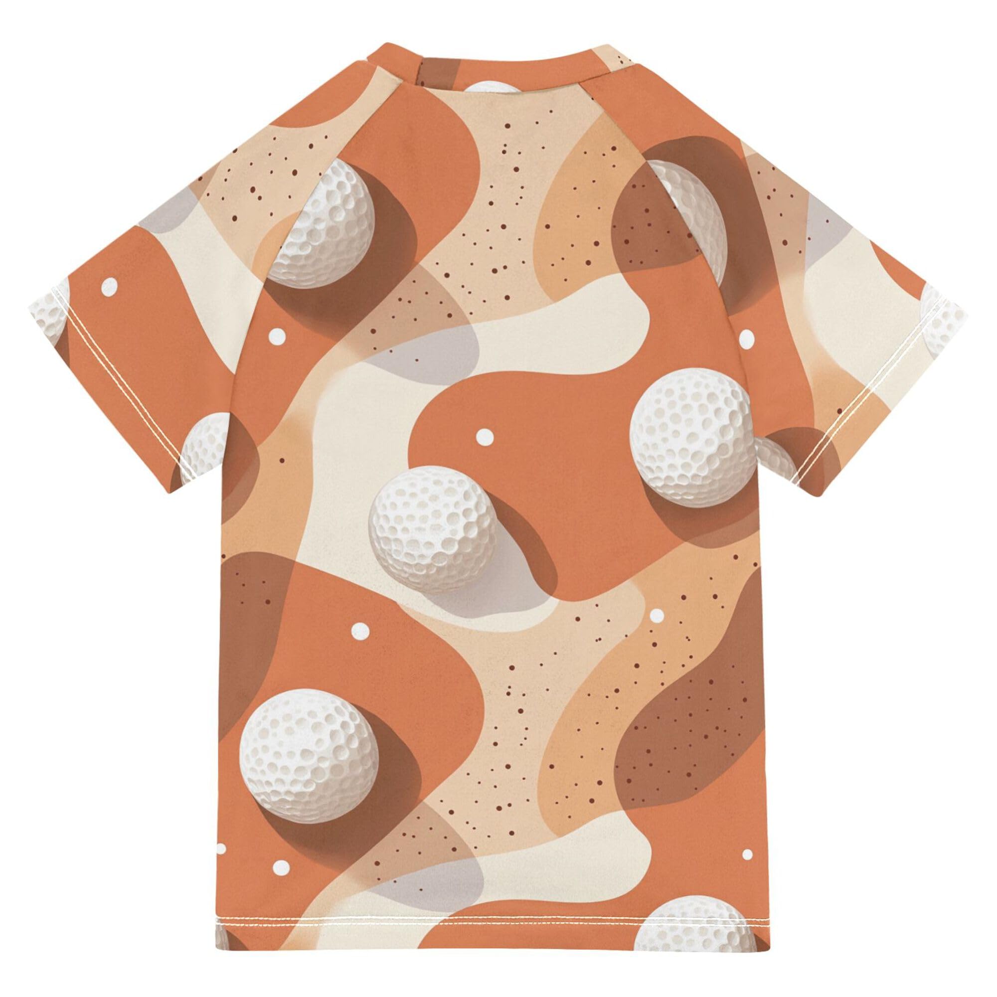 Golf Ball Terracotta Bathing Suit Girls Sun Protection Beach Tops Swimwear Beach Tops 3T