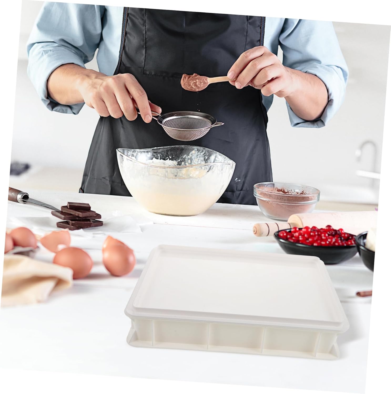 Efficient Pizza Dough Storage Stackable Proofing Box Lid Plastic Container for Home Bakery Use