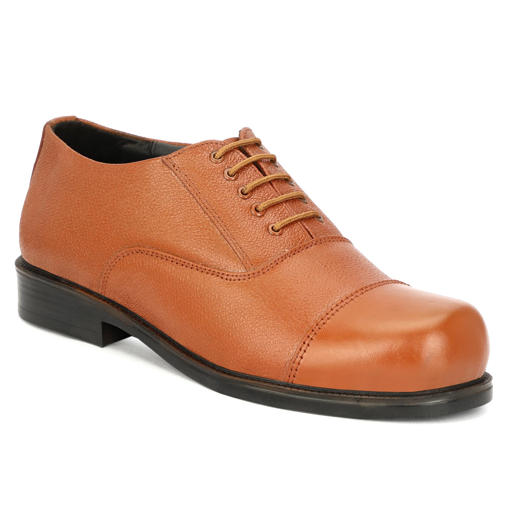 Men's Black Leather Stylish/Comfortable Lace-Ups Oxford Police Shoes-image-46