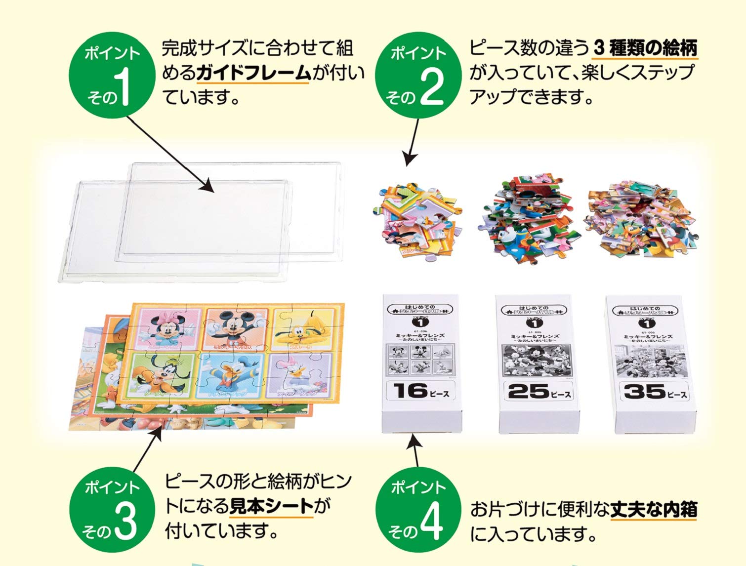 Amazon | エポック社 16/25/35ピース はじめてのジグソーパズル