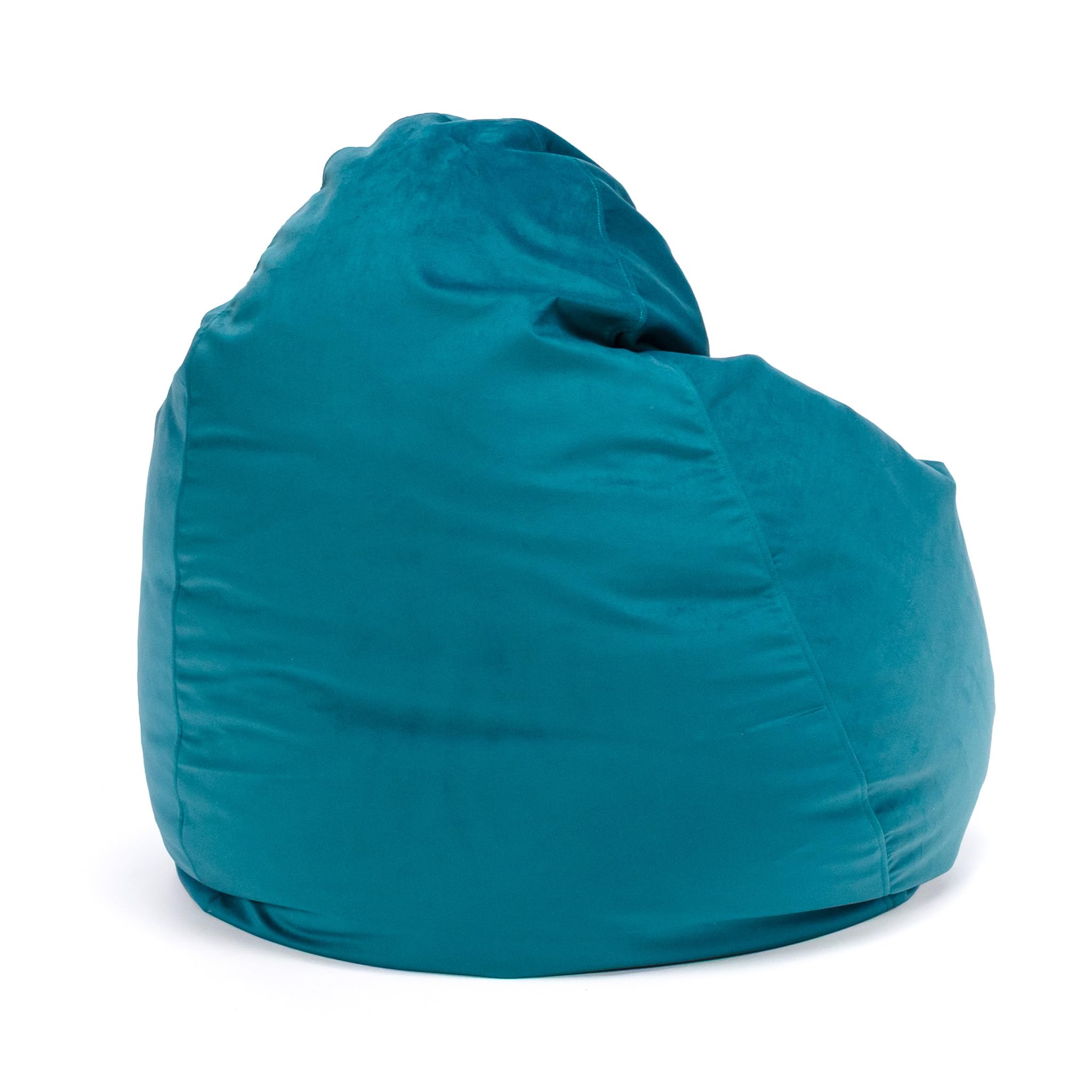 Ecopuf Fuzzy - Pouf Fauteuil en Microfibre - Pouf Poire Adulte - Fauteuil Relax Salon - Pouf Salon avec Rembourrage en Billes de Polystyrène - Meubles de Salon - 80x110 cm - Turquoise A6