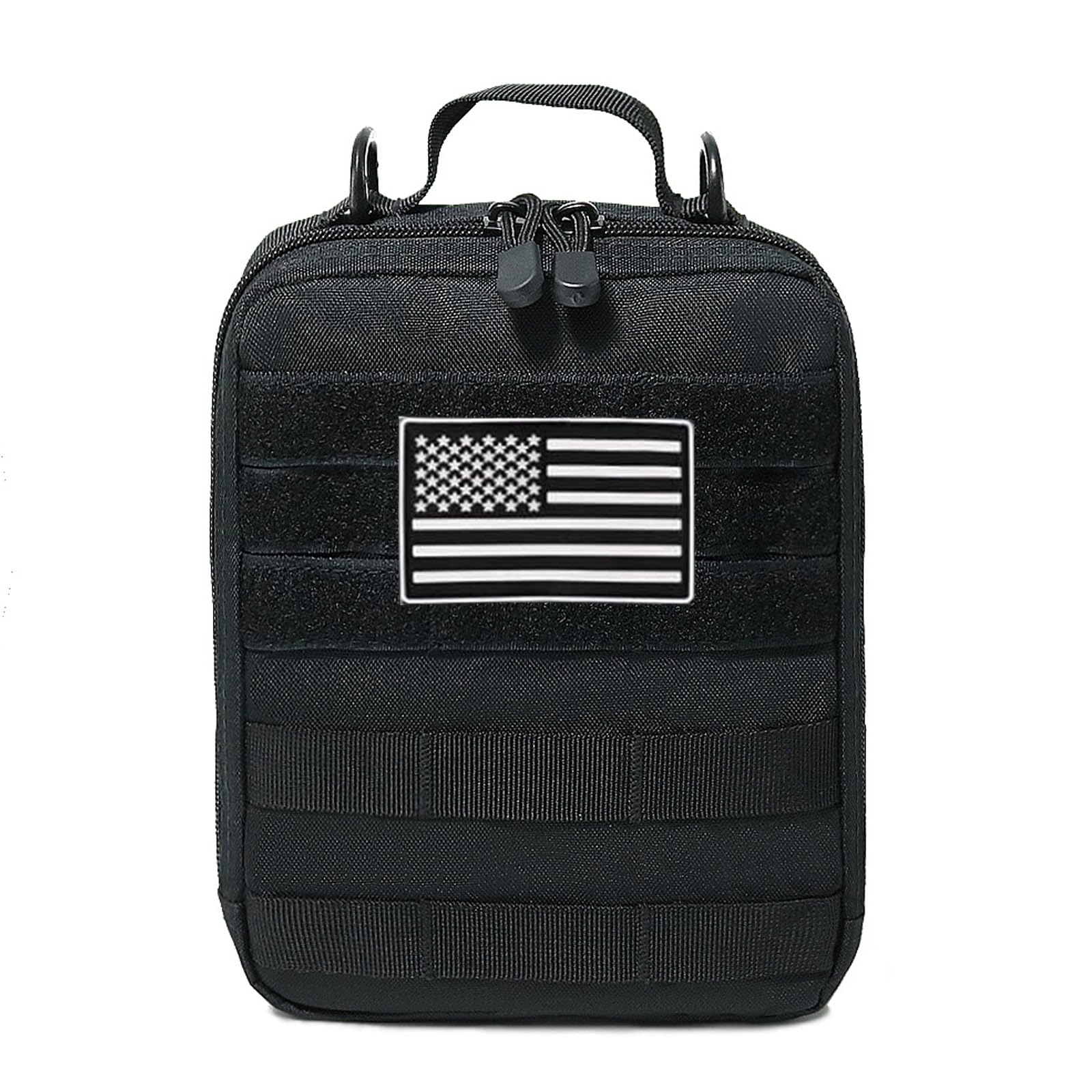 Tactical Molle Pouches Black Camo Tactical Admin Pouch Compact EDC Utility Gadget Gear Pouch Military Carry Accessory (Black)