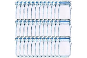 Jucoan 50 Pack Mason Jar Bottle Bags: Leakproof & Reusable Storage for Kitchen & Travel