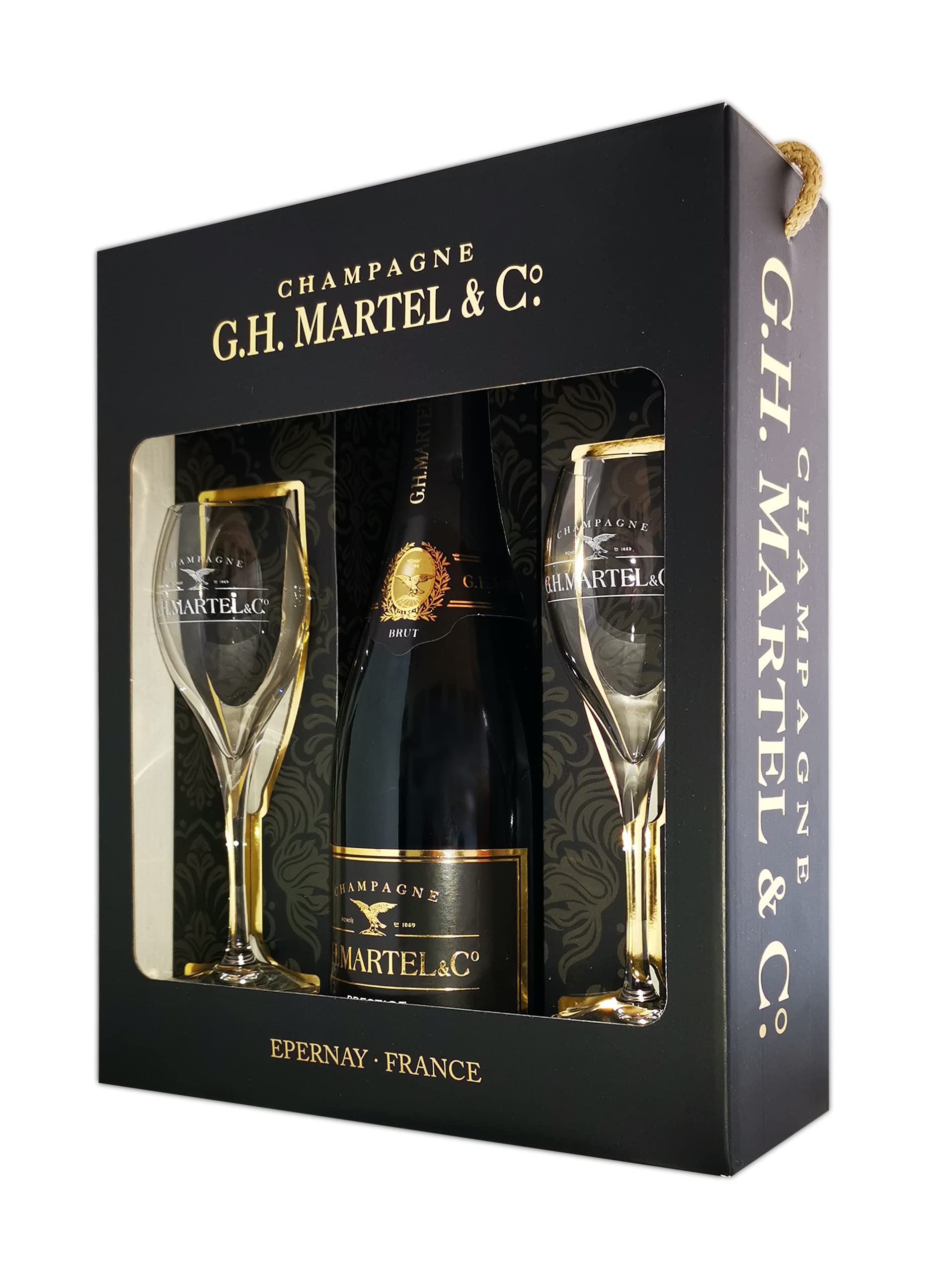 GH Martel Champagne Prestige Brut Pack 2 Copas 75CL 12% - 750 ml