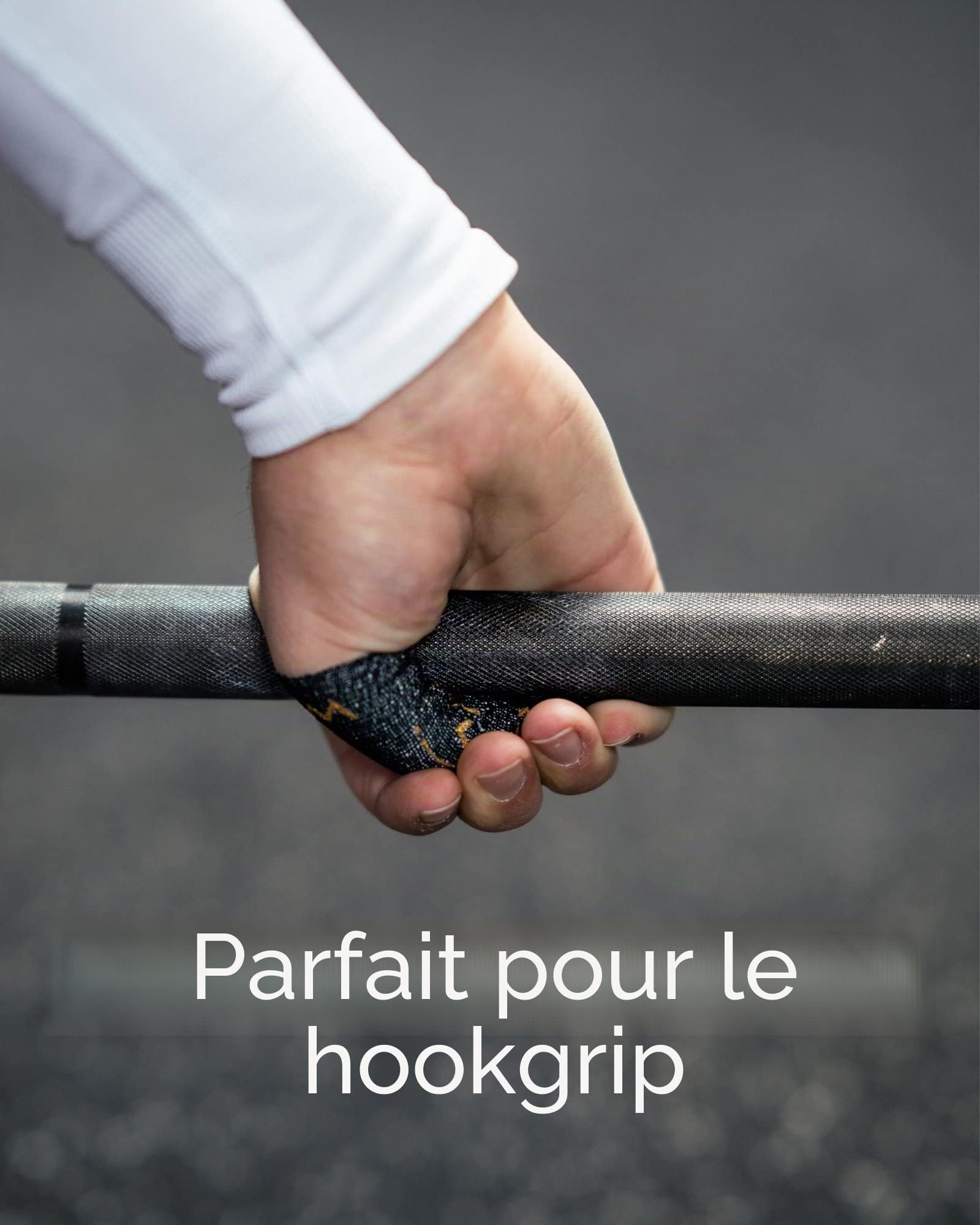 Weightlifting House Bande de Pouce pour Haltérophilie – Tape Athlétique pour Doigts - Ruban Adhésif pour Hook Grip, Workout, Levage de Poids, CrossFit - Rouleau de 7 mètres (Noir, Bleu & Noir)