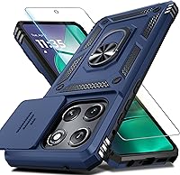 Vista 34 de Janmitta Compatible con Funda Moto G 5G 2024 con Cubierta Deslizante Integrada para Lente de Cámara + Protector de Pantalla + Soporte de Anillo