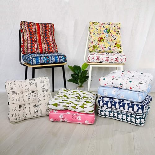 Miniatura 7 de vctops Cojín cuadrado bohemio suave para silla de patio, para interiores, oficina, hogar, cocina, comedor, color azul, 16 x 16 x 4 pulgadas