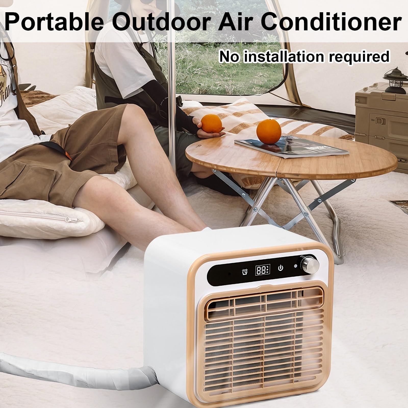 Przenośny klimatyzator Split 5000 BTU WiFi Smart Control, nie jest potrzebny zestaw okien, ciche chłodzenie do sypialni RV Camping, 12H Timer, pilot w zestawie