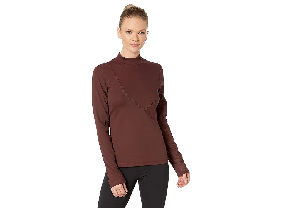 

Nike Pro Hypercool Rib Long Sleeve Top (El Dorado/Clear) Women's Clothing, Brown