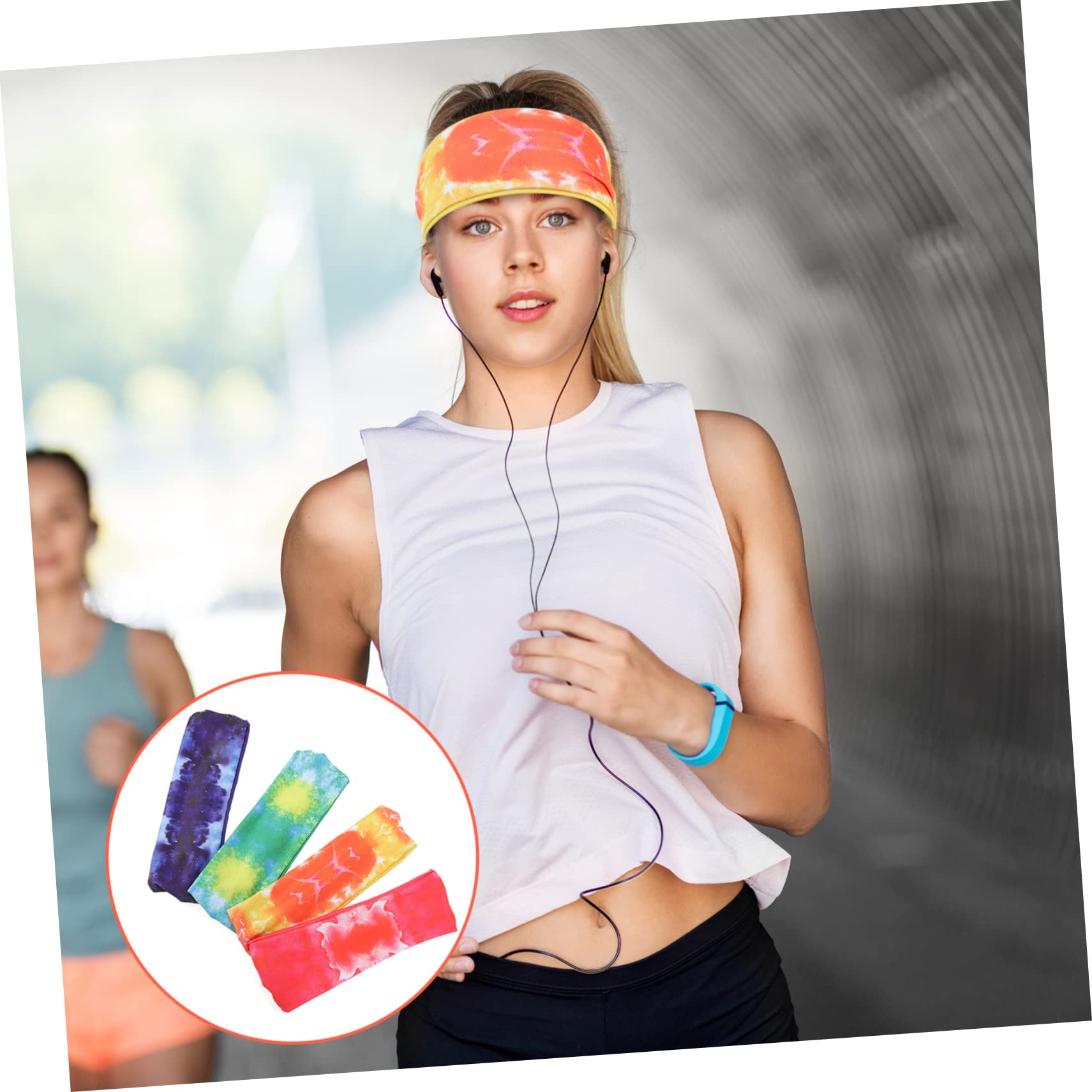 4sets Schweiß Bands Stirnband Für Frauen Yoga Wrap Elastische Workout Wrap Haarband 4 Stücke * 4