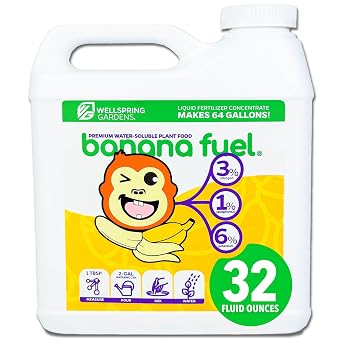 Banana Fuel Liquid Fertilizer by Wellspring Gardens 32 fl oz | Formula for Banana Trees & Plants - Plant Fertilizer Concentrate to Grow Healthy and Happy Plants