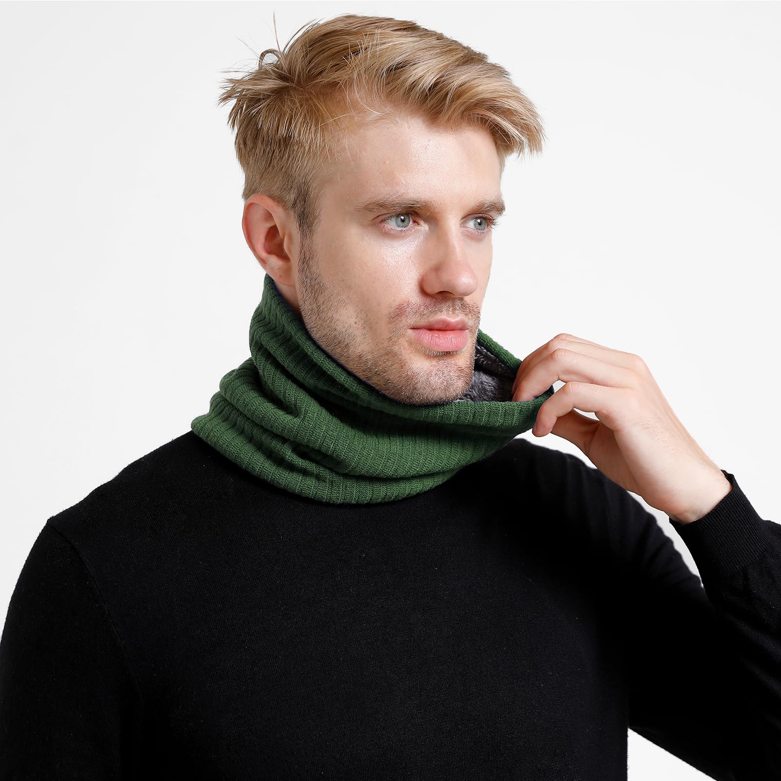 Onvavient Scaldacollo invernale uomo, Sciarpa tubolare caldo collo sci coprirsi, Scaldacollo Sciarpa invernale, Sciarpa in pile morbido