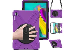 Samsung Galaxy Tab S5e Purple Case with Rugged Rotating Hand Strap 10.5"...