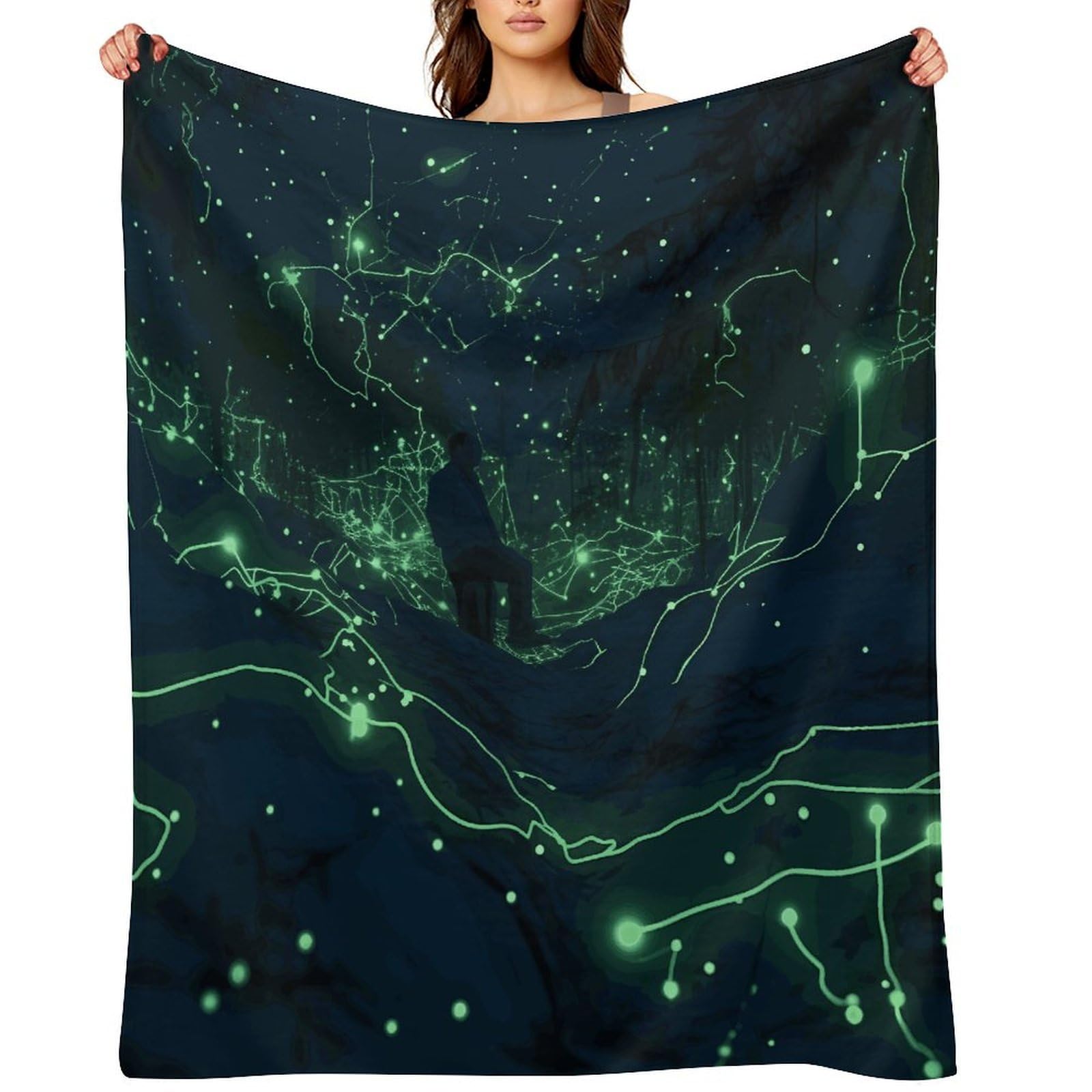 Fekiloot Style Glow In The Dark Throw Blankets Camping Blanket50 X60