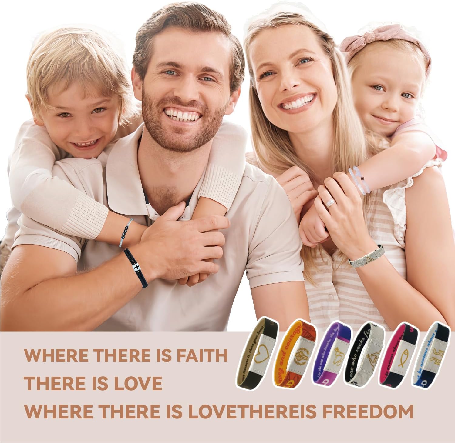 5PC Bible Verse Bracelets,WWJD Christian Scripture Elastic Scan Wristbands,Crystal Cross Faith Beads Bracelet,Braided Rope Handchain Jewelry for Women Men - Image 8