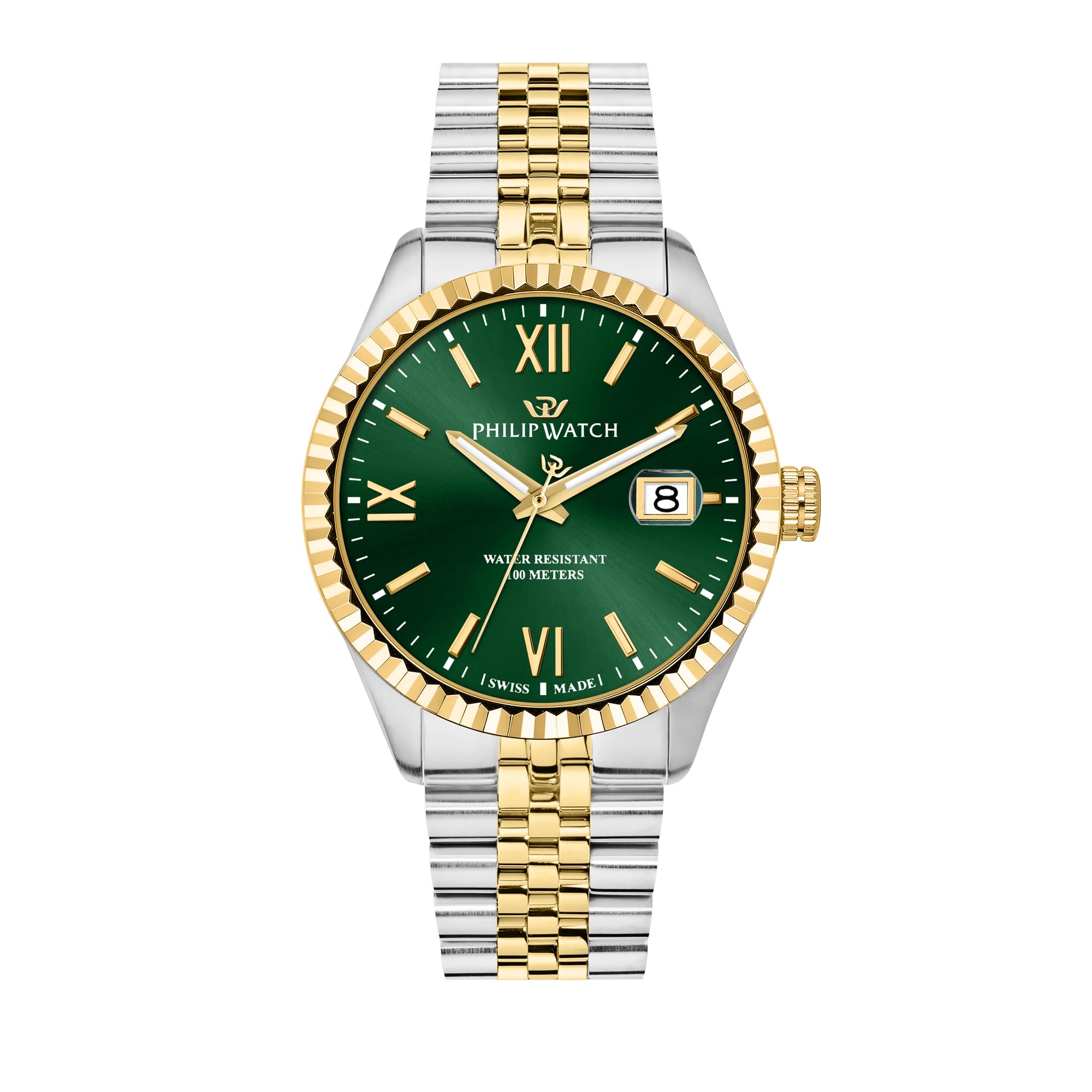 Philip Watch Orologio da Uomo, analogico, Quarzo, Ora e Data, Bracciale in Acciaio, Collezione Caraibe - R8253597111