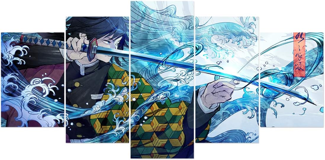 Amazon Com Demon Slayer Kimetsu No Yaiba Poster Cool Japanese Character Anime Painting Pictures 5 Pieces Posters Prints