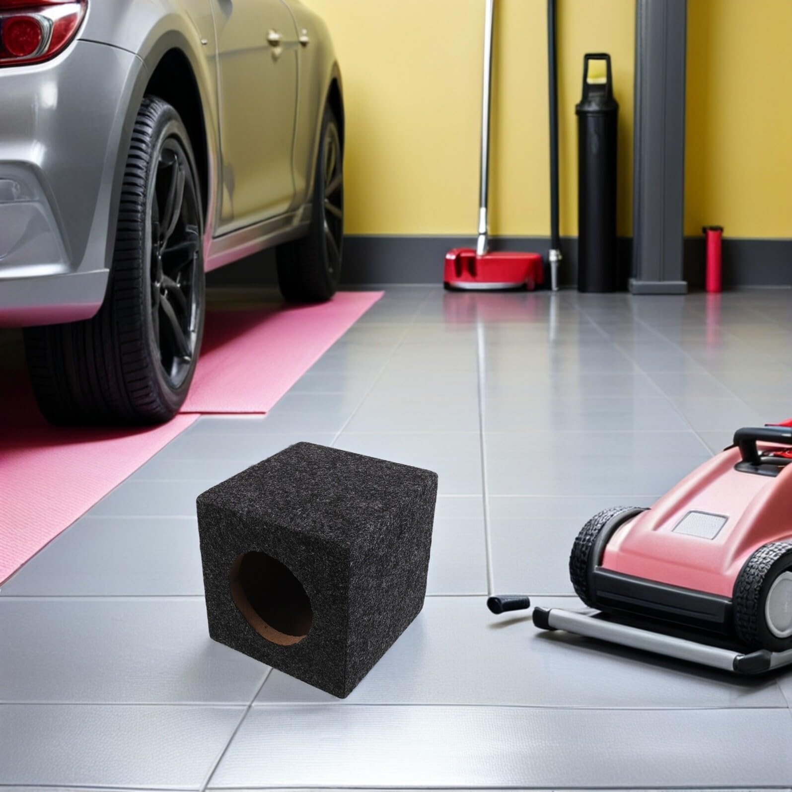 NUOBESTY Scatola Altoparlante per Auto Subwoofer Legno Box Audio Portatile per Camion e Console Contenitore Altoparlanti per Musica Auto