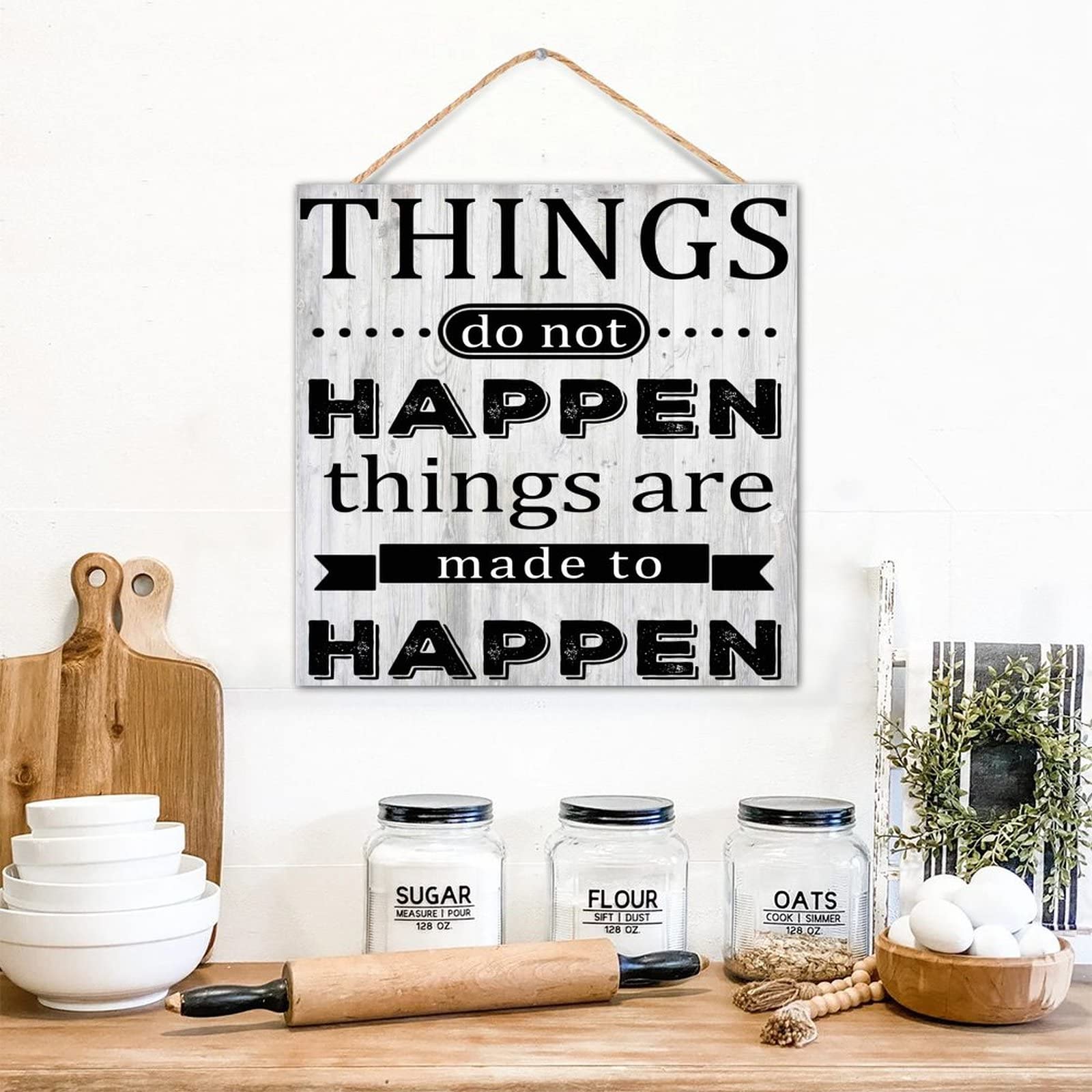 Panneau de motivation à suspendre en bois pour un intérieur inspiré