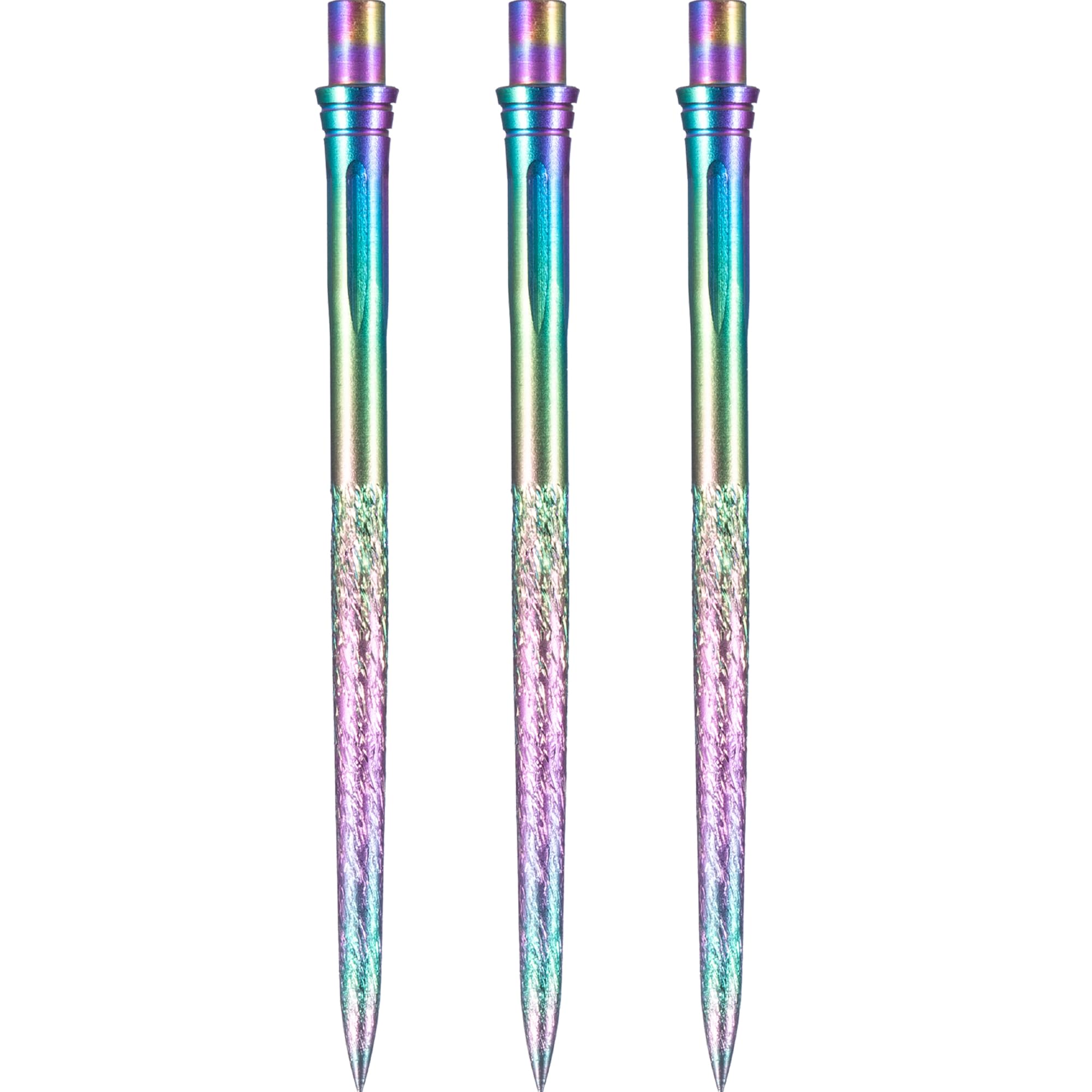 Caliburn Evo Dart Points | Roughed Smooth Grip | No Lip Design | Precision Steel Tip Dart Points | Multiple Colours (Rainbow, 40mm)