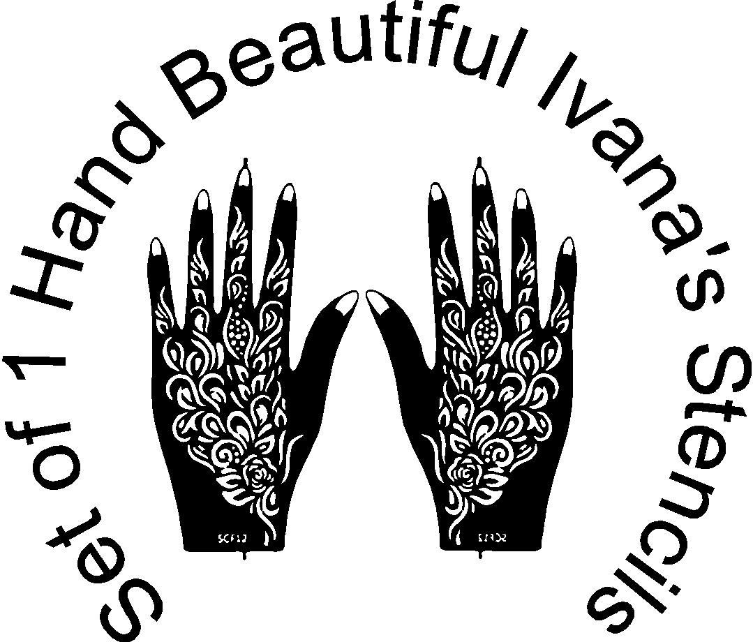 Ivana's Heena Tatto Stencil Set of 2 Piece | Hand Mehandi Design for Women, Girls & Kids, Easy to Apply in 4 Simple Steps - T-1025
