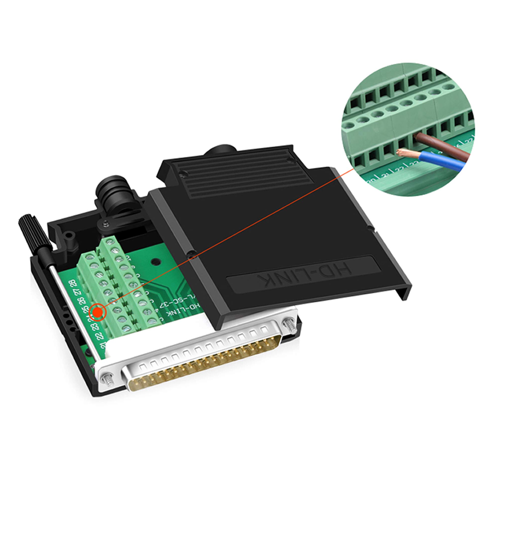 XMSJSIY DB25 Connector Adapter RS232 25 Pin Seriële Verlengkabel Soldeerloze 25-pins Poort Breakout Vervangende Kabel met Naakte Draad - 1M (DB25 Mannelijk