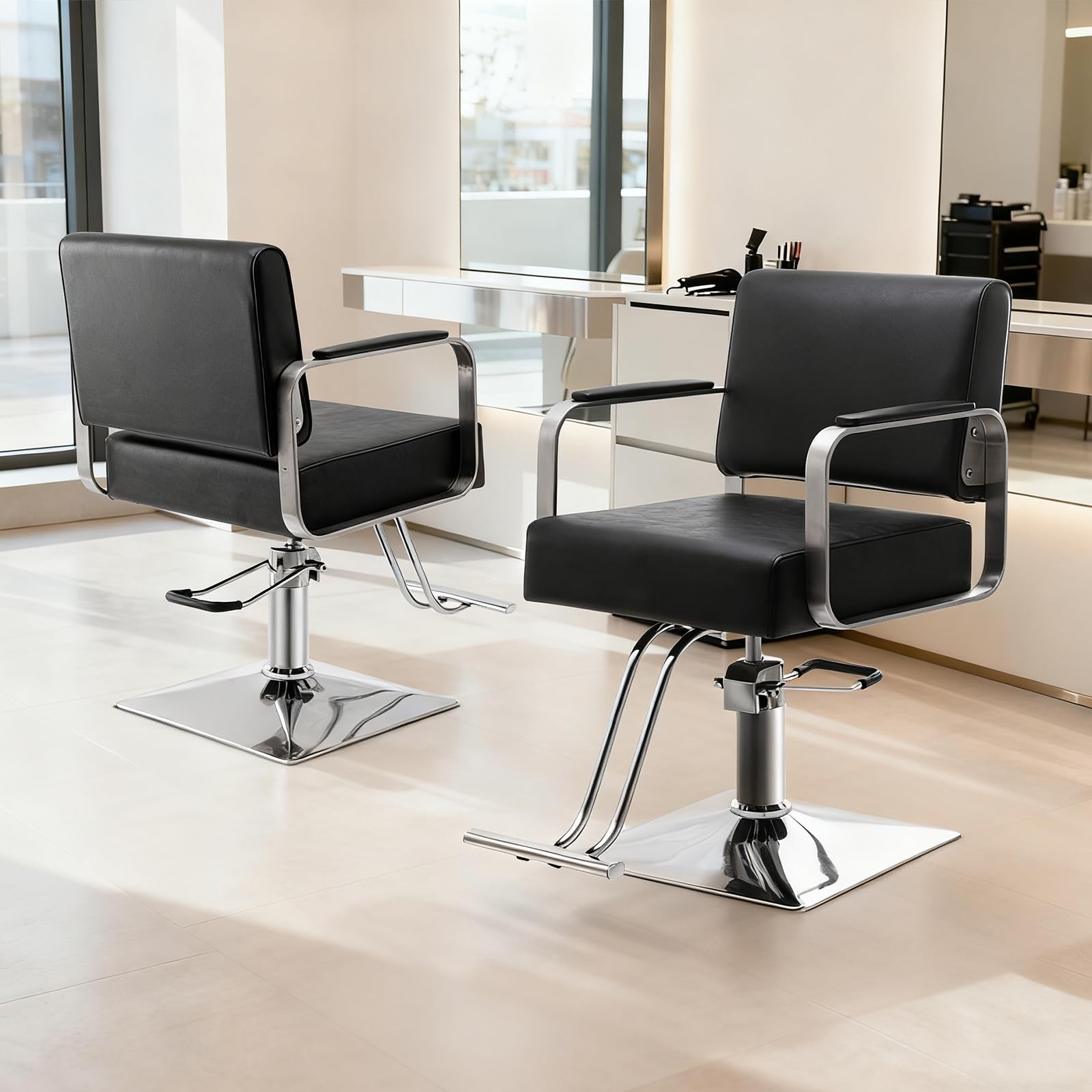 L'aimefois Salon Chair - Comfortable Barber Chair -2 L'aimefois Salon Chair - Comfortable Barber Chair -2
