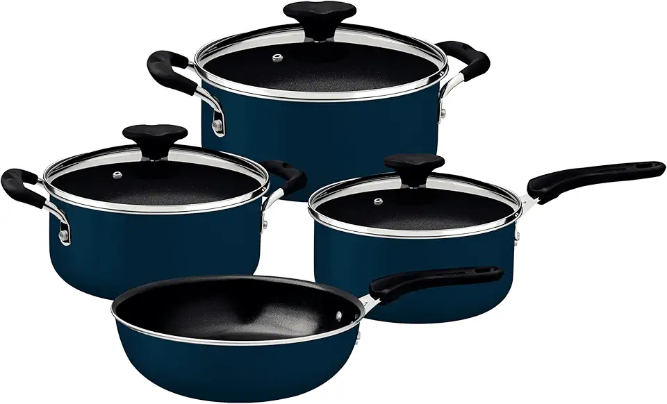 Jogo de Panelas Tramontina Tunis em Alumínio com Revestimento Interno Cerâmico e Externo Siliconado Azul Mediterrâneo 4 Peças