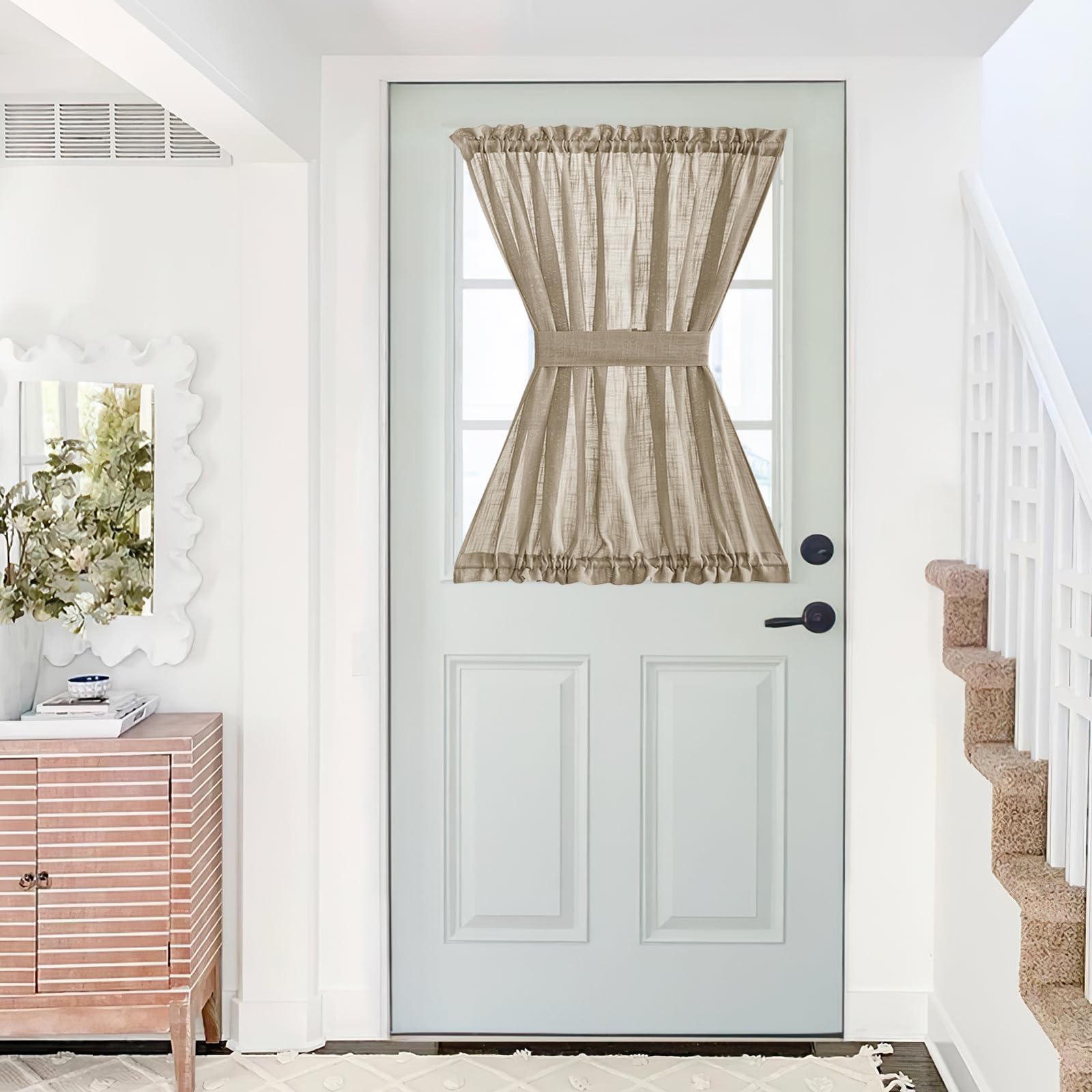 Amazon.com: NICETOWN Sheer Back Door Curtain - Linen Textured