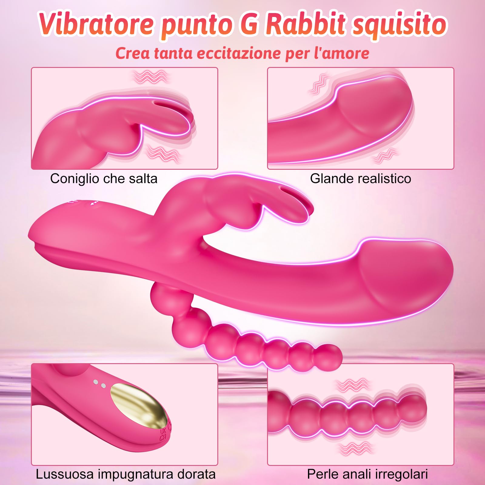 Vibratoreper donna del punto G Sex Toy - Dildo Stimolatore clitorideo, Giocattolo per adulti per il piacere femminile, doppio 10 modalità vibratore rosa anale Giocattolo del sesso di coppia