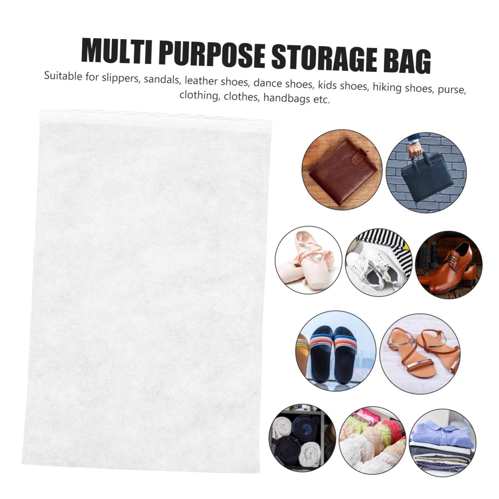 Borsa per Scarpe da Viaggio 50 Pezzi 32x48 Cm Non Tessuto | Bianco, Riutilizzabili e Lavabili, per Danza e Sandali, per Viaggio e Organizzazione Valigia