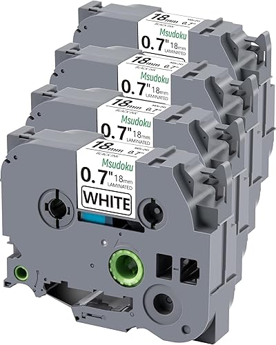 Miniatura 9 de Msudoku Paquete de 5 cintas TZe-241 TZe TZ de 0.7 pulgadas laminadas blancas de repuesto para cinta Brother TZe241 TZ-241 TZ241 TZ241 0.709 in cinta