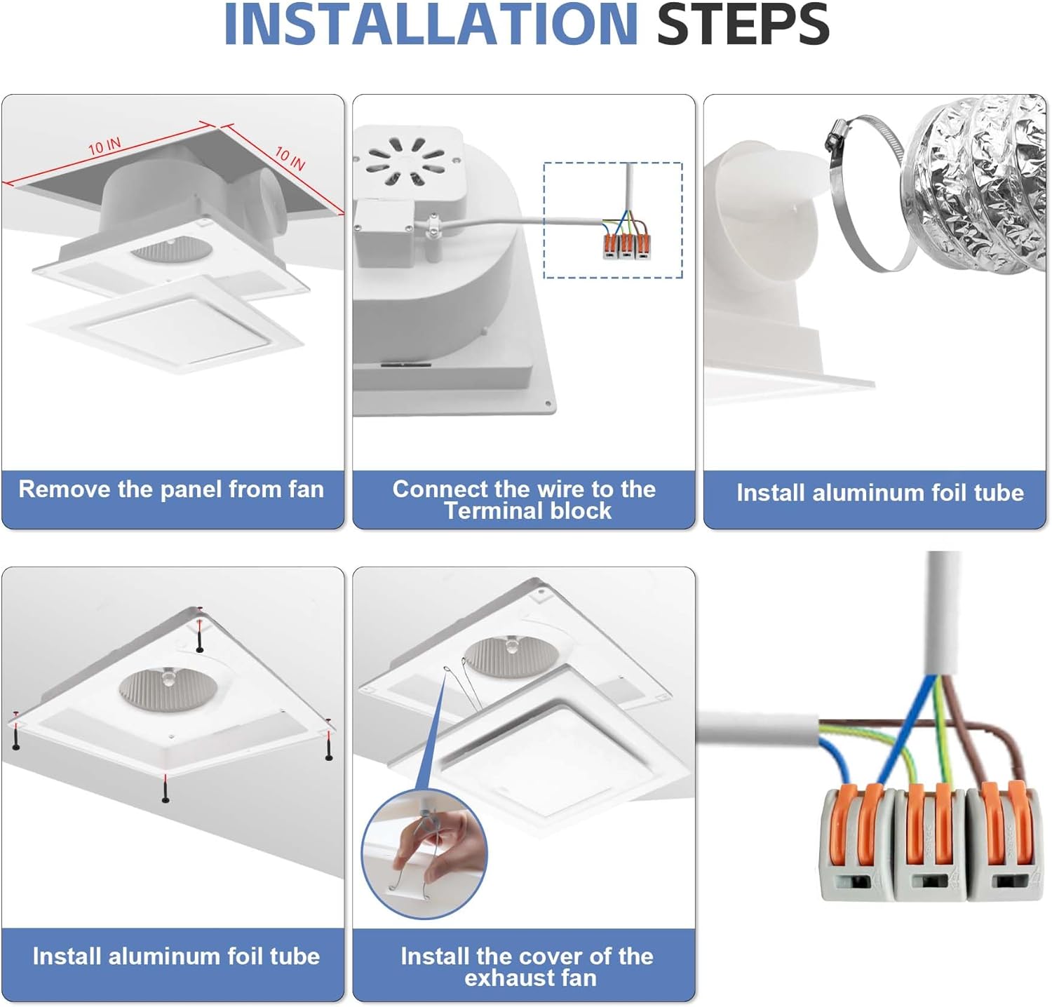Bathroom Fan Ceiling Mount Exhaust Ventilation,141 CFM 0.7 Sones,4 Inches Duct,White,Very Quiet Ventilation and Exhaust Fan (No LED Lights)