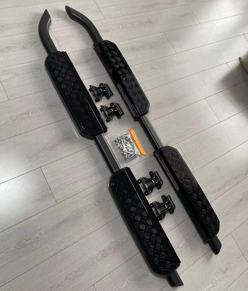 Running Boards Side Steps Fit for Land Rover Defender 110 130 2020 2021 2022 2023 2024 2025 Glossy Black Metal Without Drilling Nerf Bars