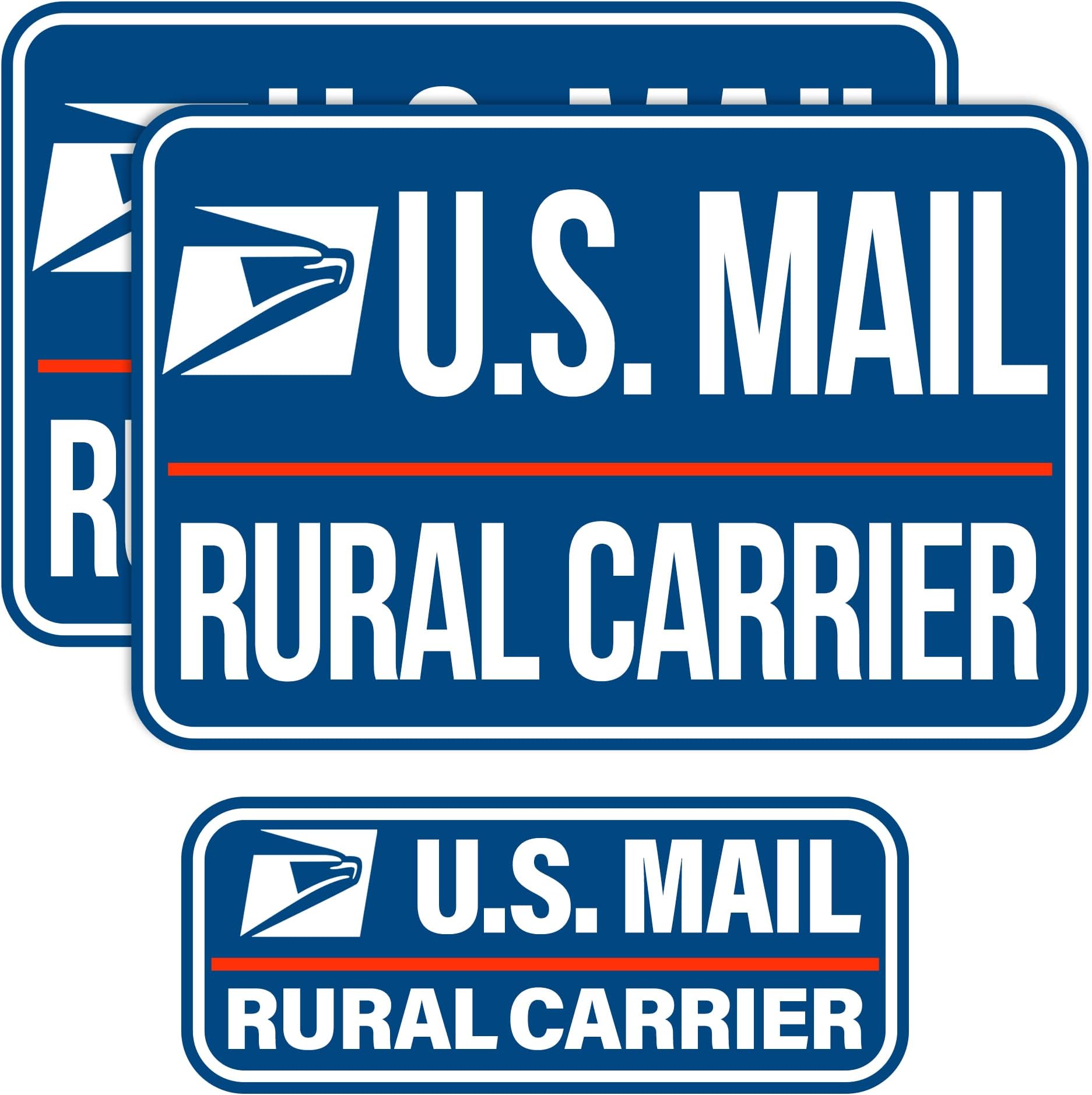 3 Pack Heavy Duty U.S. Mail Delivery Driver Magnetic Signs Rural Delivery Carrier Magnets 2(12"×8") 1(11"×3") For Cars, SUV, Trucks (Blue)