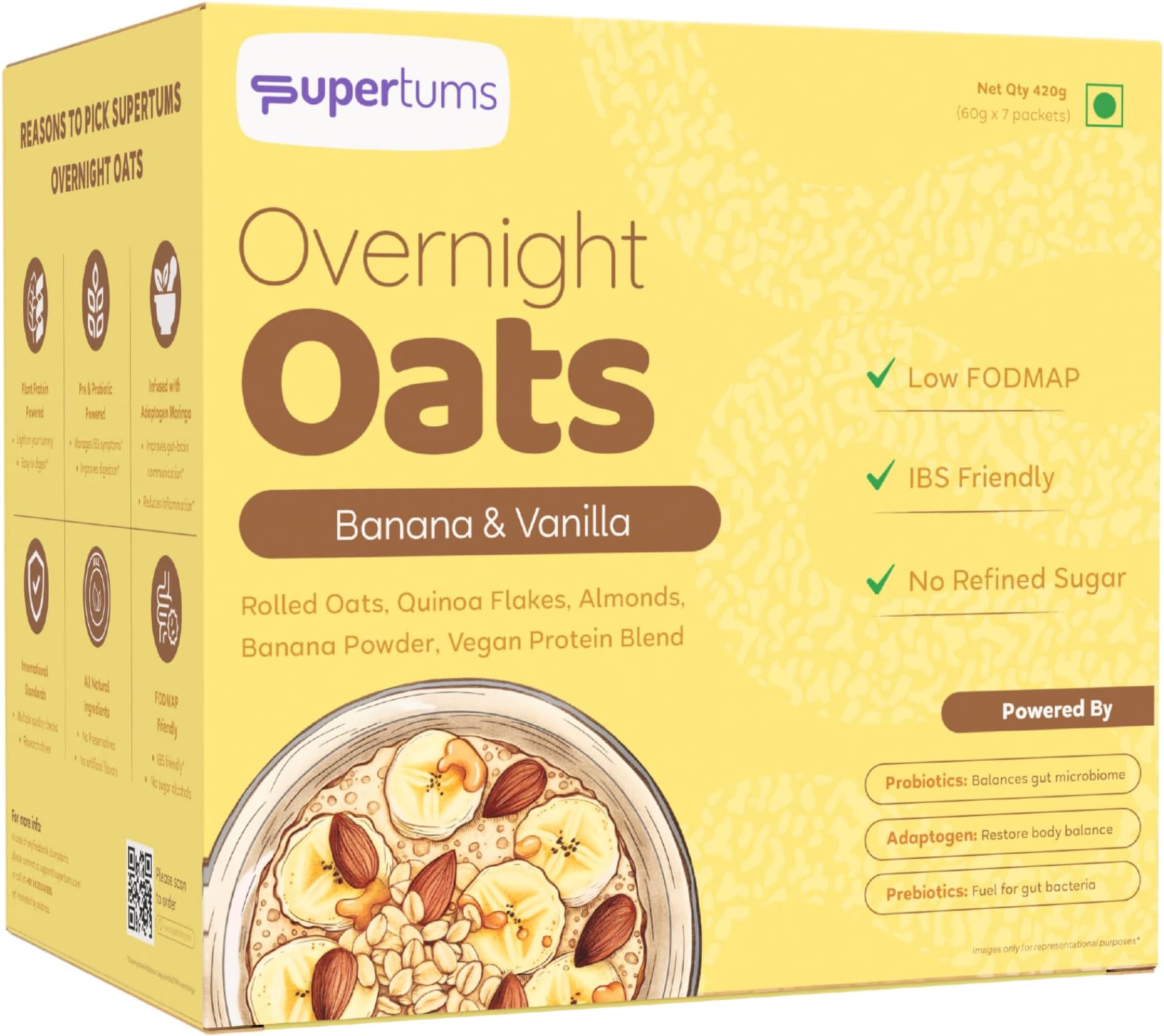 Supertums Overnight Oats Banana Vanilla 420g