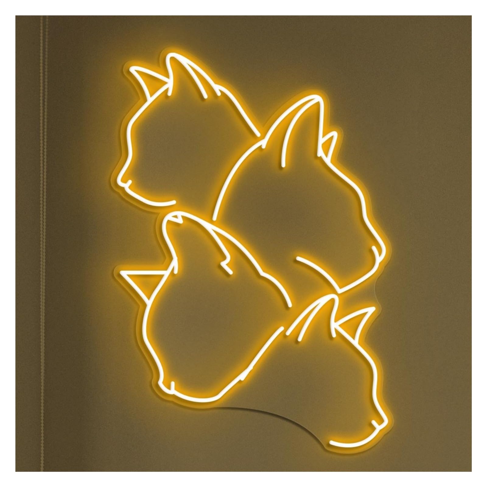 RONGCH Hanging Art Neon Signs Cute Cats Neon Sign, Suitable for Pet Shop Kids Room Decor with Brightness Adjustable 58cm(C)